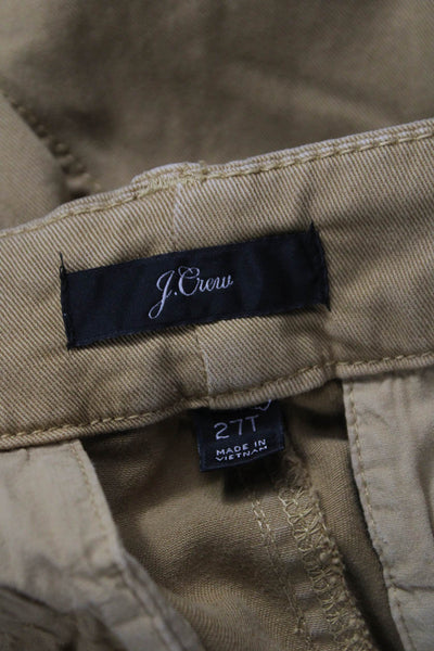J Crew Womens Beige Chino Pants Tall Button Closure Size 27