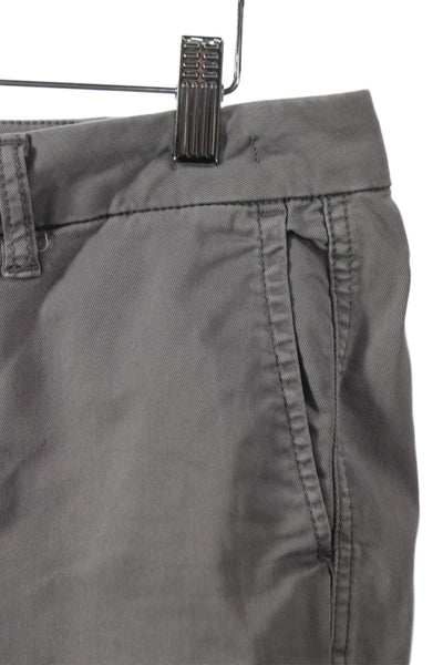 J Crew Womens Chino Pants Gray Button Closure Size 28 Tall