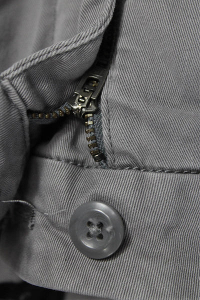 J Crew Womens Chino Pants Gray Button Closure Size 28 Tall