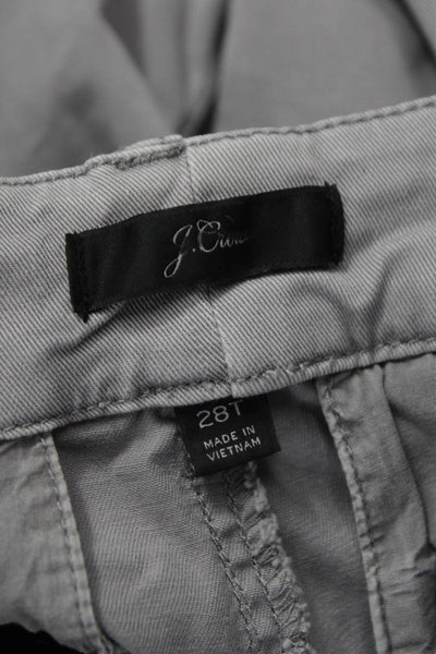 J Crew Womens Chino Pants Gray Button Closure Size 28 Tall