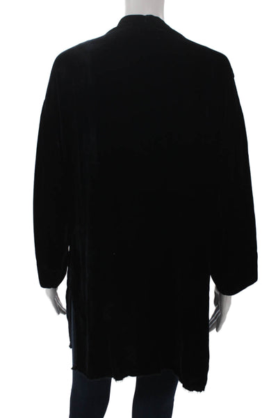 Nation LTD Women Kimono Jacket Black Long Sleeve Silk Rayon Size S
