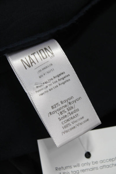 Nation LTD Women Kimono Jacket Black Long Sleeve Silk Rayon Size S