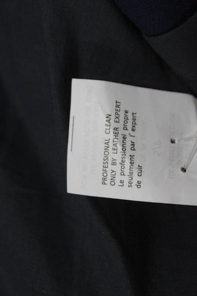 Vince Women Goat Leather Black Sleeveless Vest Size S