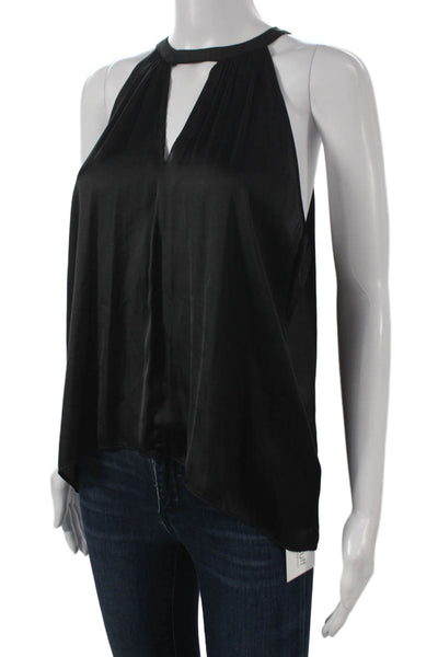 Generation Love Women Basic Halter Tank Black Polyester Sleeveless Size M