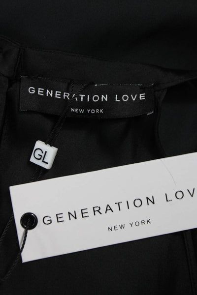 Generation Love Women Basic Halter Tank Black Polyester Sleeveless Size M