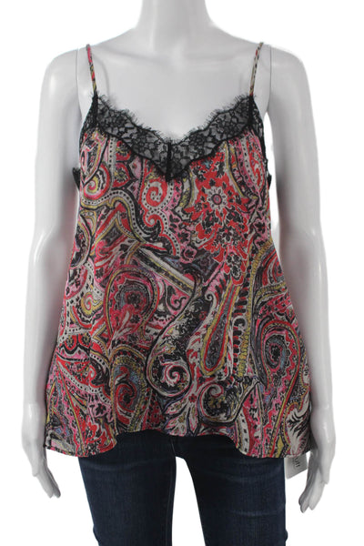 The Kooples Womens Paisley V-Neck Camisole Sleeveless Multicolor Size M