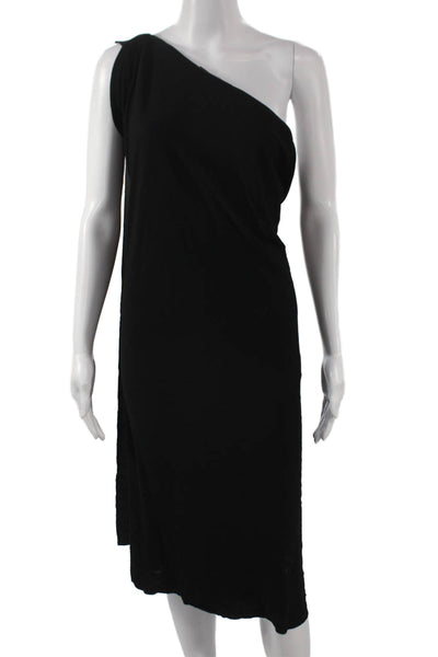 Roland Mouret Womens Sheath Dress One Shoulder Black Sleeveless Size 6