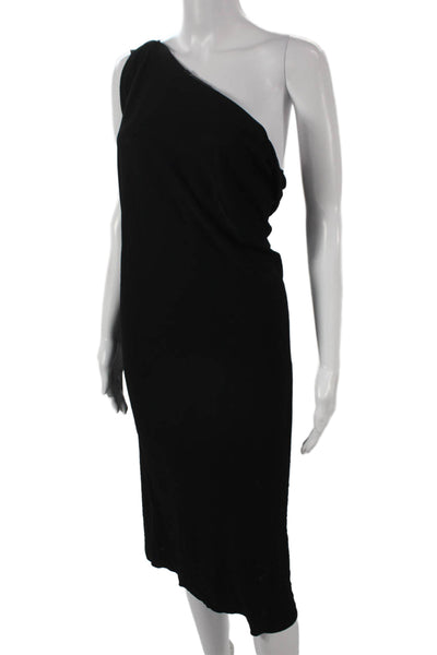 Roland Mouret Womens Sheath Dress One Shoulder Black Sleeveless Size 6