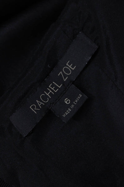 Rachel Zoe Women Black Sheath Dress Short Sleeve Scoop Neck Polyester Size 6