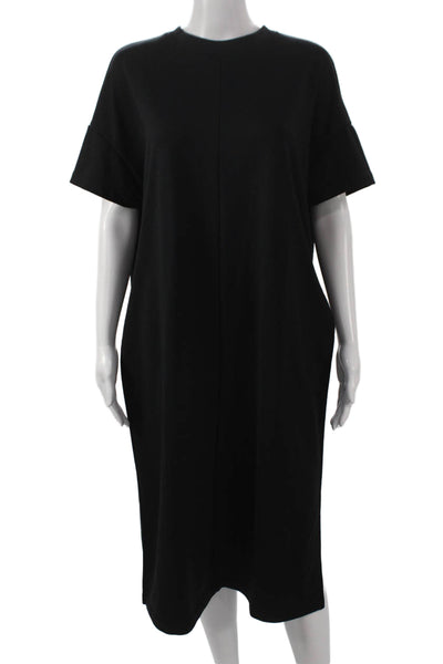 Athleta Womens T-Shirt Dress Black Crew Neck Short Sleeve Size S