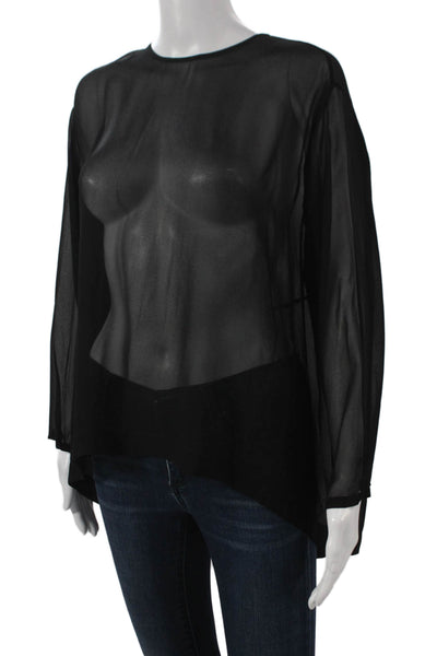 Sass & Bide Womens Tunic Blouse Black Long Sleeve Round Neck Viscose Size S
