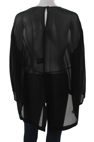 Sass & Bide Womens Tunic Blouse Black Long Sleeve Round Neck Viscose Size S