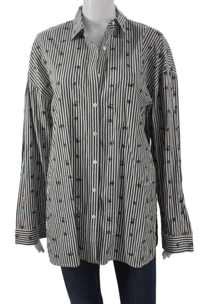 Robert Rodriguez Women Striped Cotton Button-Up Multicolor Longsleeve Size S