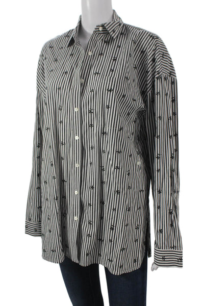 Robert Rodriguez Women Striped Cotton Button-Up Multicolor Longsleeve Size S