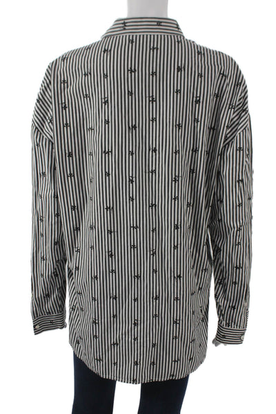 Robert Rodriguez Women Striped Cotton Button-Up Multicolor Longsleeve Size S