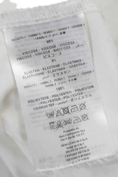 VLTs By Valentina Women Basic Blouse White Viscose Boat Neck Long Sleeve Size S