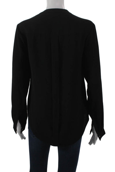 Neiman Marcus Women Basic Black V-Neck Long Sleeve Blouse Size XS