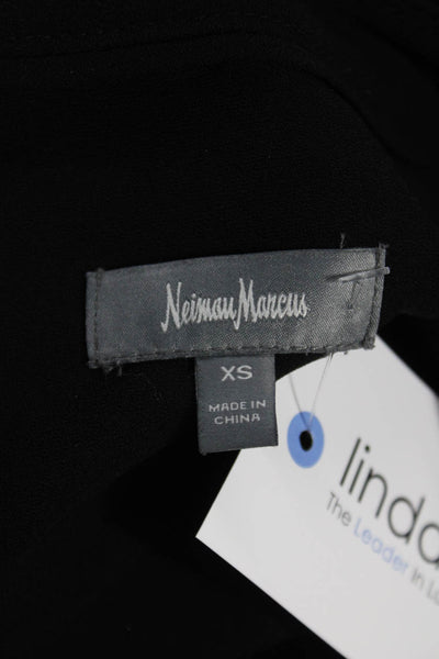 Neiman Marcus Women Basic Black V-Neck Long Sleeve Blouse Size XS