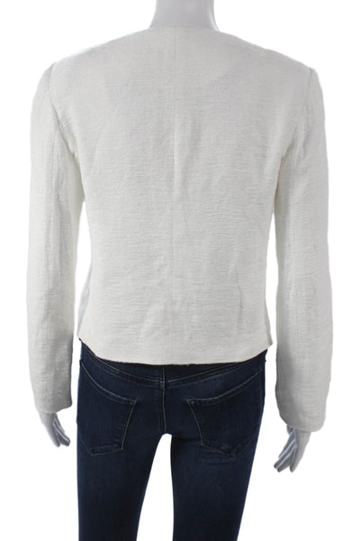 Vince Women Basic Jacket White Button Long Sleeve Size XS