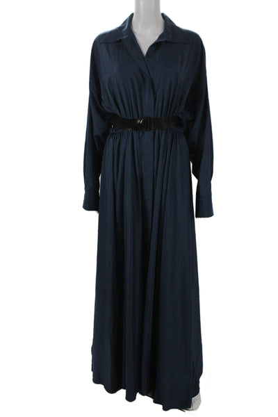 Jason Wu Womens Shirt Dress Blue Long Sleeve Polyester Blend Size S