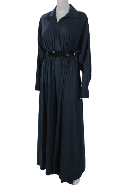 Jason Wu Womens Shirt Dress Blue Long Sleeve Polyester Blend Size S