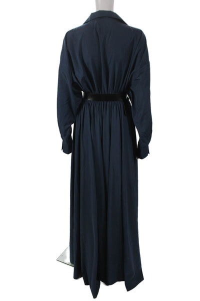 Jason Wu Womens Shirt Dress Blue Long Sleeve Polyester Blend Size S
