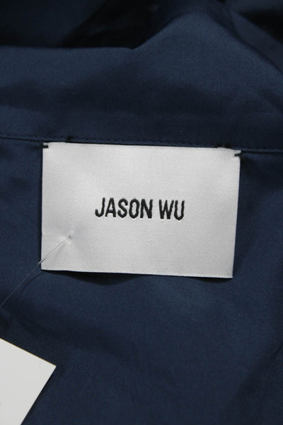 Jason Wu Womens Shirt Dress Blue Long Sleeve Polyester Blend Size S