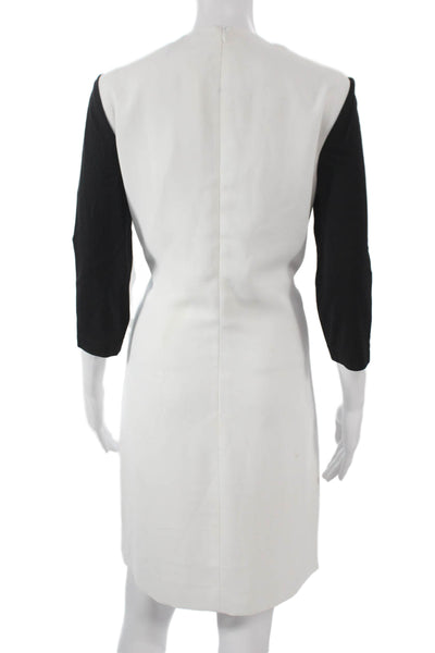 Per Se Women Sheath Multicolor Mid Calf Dress 3/4 Sleeve Polyester Size 8