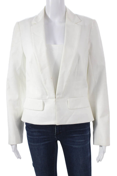 Trina Turk Women Basic Jacket White Long Sleeve Hook Eye Size 6