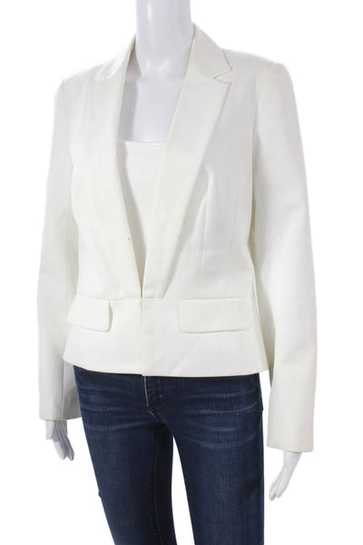 Trina Turk Women Basic Jacket White Long Sleeve Hook Eye Size 6