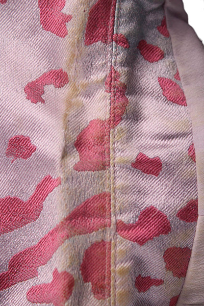 Armani Collezioni Women Basic Jacket Silk Animal Print Pink Long Sleeve Size 14