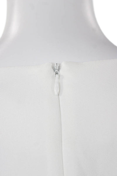 Theo Women Basic White Long Sleeve Round Neck Blouse Size L