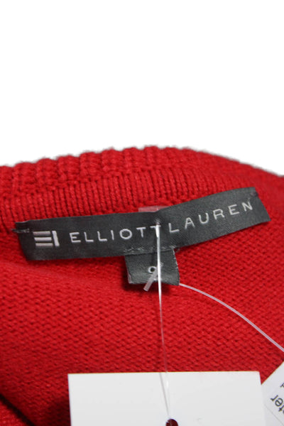 Elliott Lauren Women Basic Red V-Neck Long Sleeve Blouse Size S