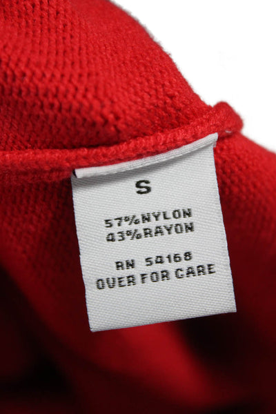 Elliott Lauren Women Basic Red V-Neck Long Sleeve Blouse Size S