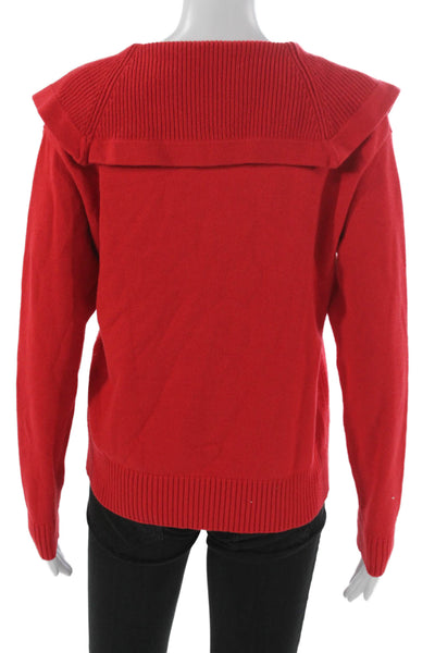 Elliott Lauren Women Collared Pullover Sweater Red Long Sleeve Size XS