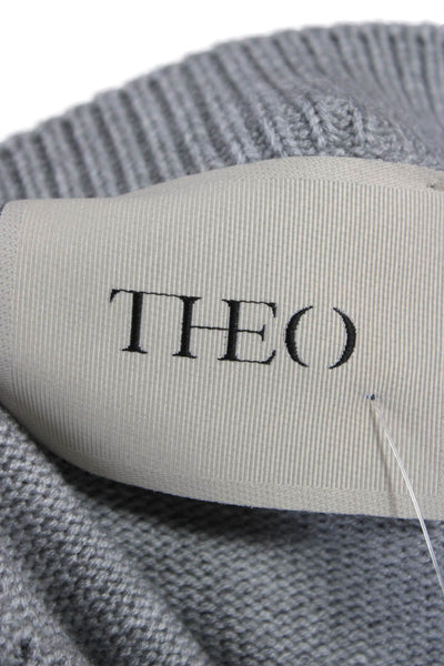 Theo Women Gray V Neck Vest Size L