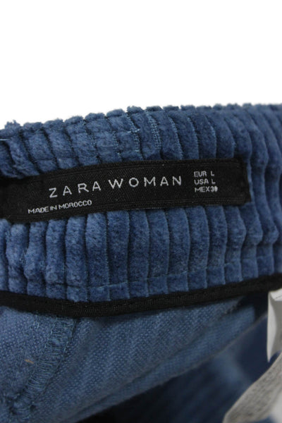 Zara Woman Womens Cropped Blue Pants Size L