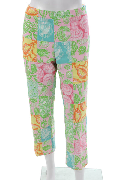 Lilly Pulitzer Womens Capri Pants Multicolor Seashell Zip Size 8