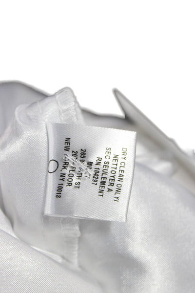 Milly Womens Pleated Skirt White Check Knee Length Zip Size 6