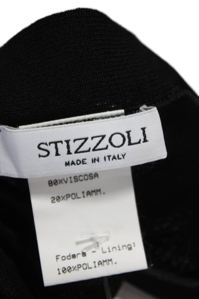 Stizzoli Women A-Line Skirt Black Midi Viscose Pull On Size S