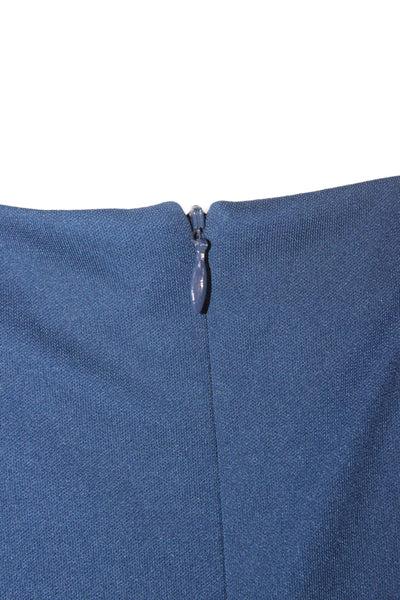 David Meister Women Sheath Dress Blue V-Neck 3/4 Sleeve Polyester Size 8