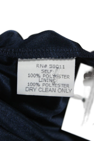 David Meister Women Sheath Dress Blue V-Neck 3/4 Sleeve Polyester Size 8