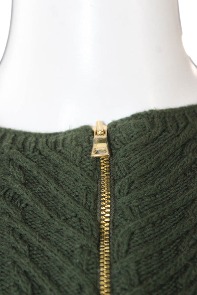 Carlisle Women Full Zip Sweater Green Long Sleeve Round Neck Size L