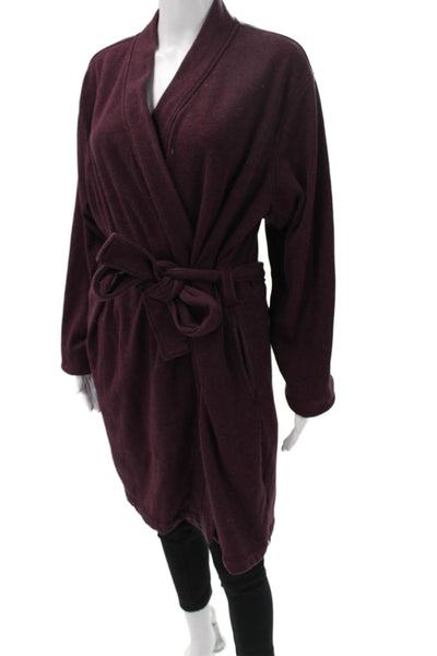 Ugg Womens Belted Night Robe Purple Cotton Blend Size Small