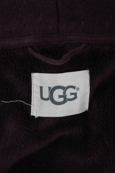 Ugg Womens Belted Night Robe Purple Cotton Blend Size Small
