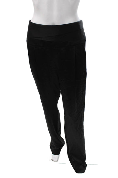 Michelle Mason Women Dress Pants Black Silk Zip Size 4