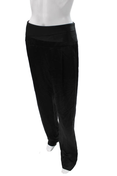 Michelle Mason Women Dress Pants Black Silk Zip Size 4