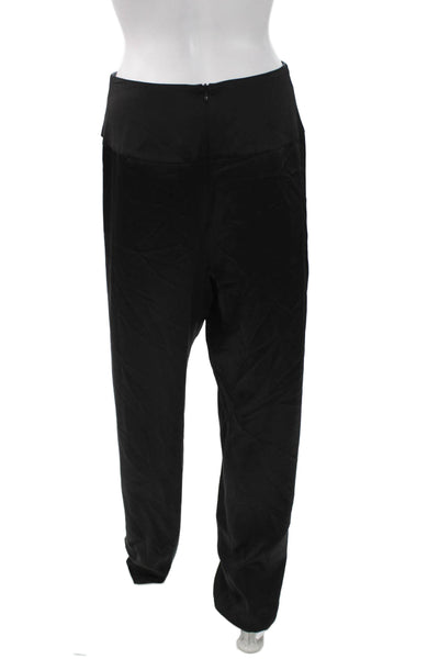 Michelle Mason Women Dress Pants Black Silk Zip Size 4