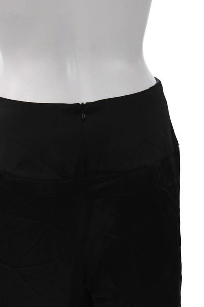 Michelle Mason Women Dress Pants Black Silk Zip Size 4