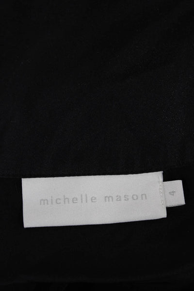 Michelle Mason Women Dress Pants Black Silk Zip Size 4